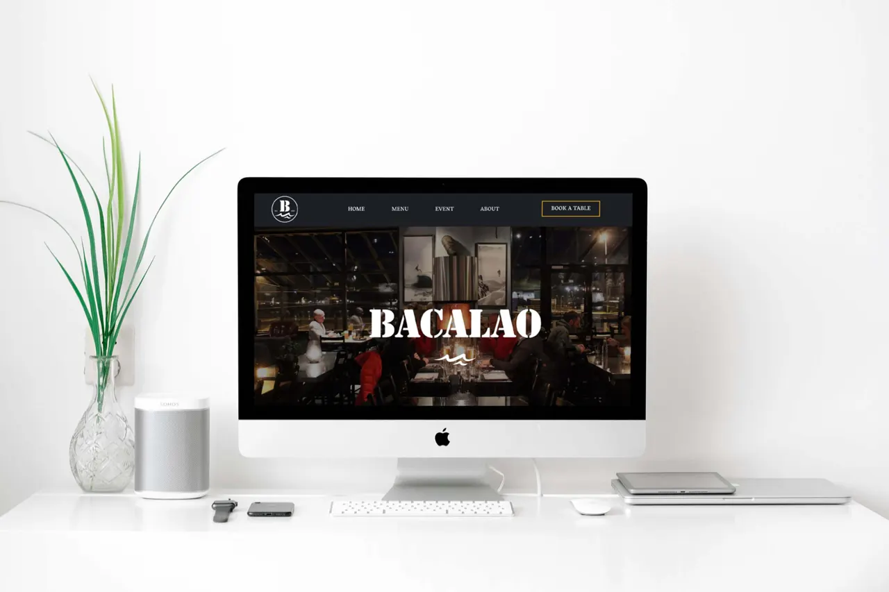 Bacalao Bar: En nettside som har samme stemning som restauranten.