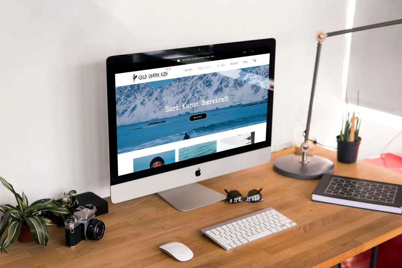 Cold Water Kids-nettsiden på en stor skjerm
